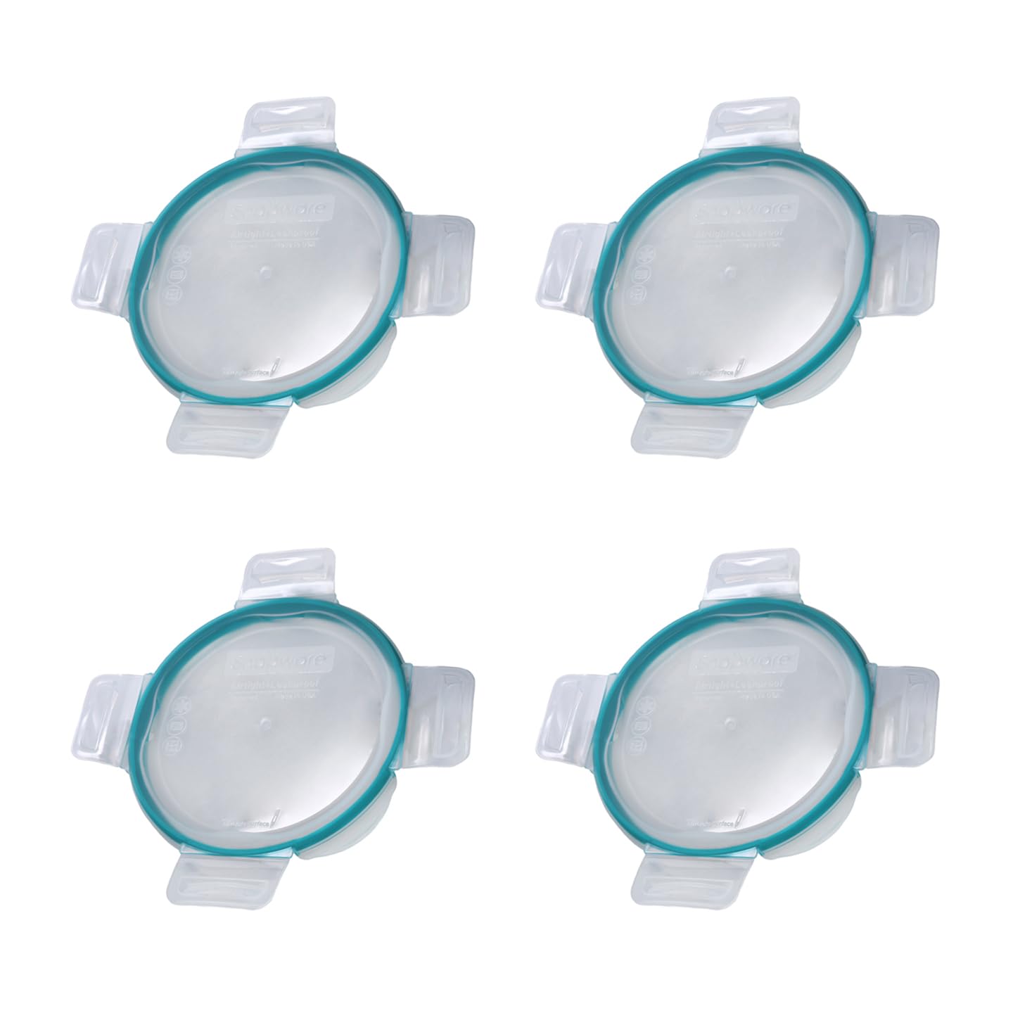 Snapware 7201RPC 4Cup Plastic Lid with Teal Gasket (4Pack)  Made in USA