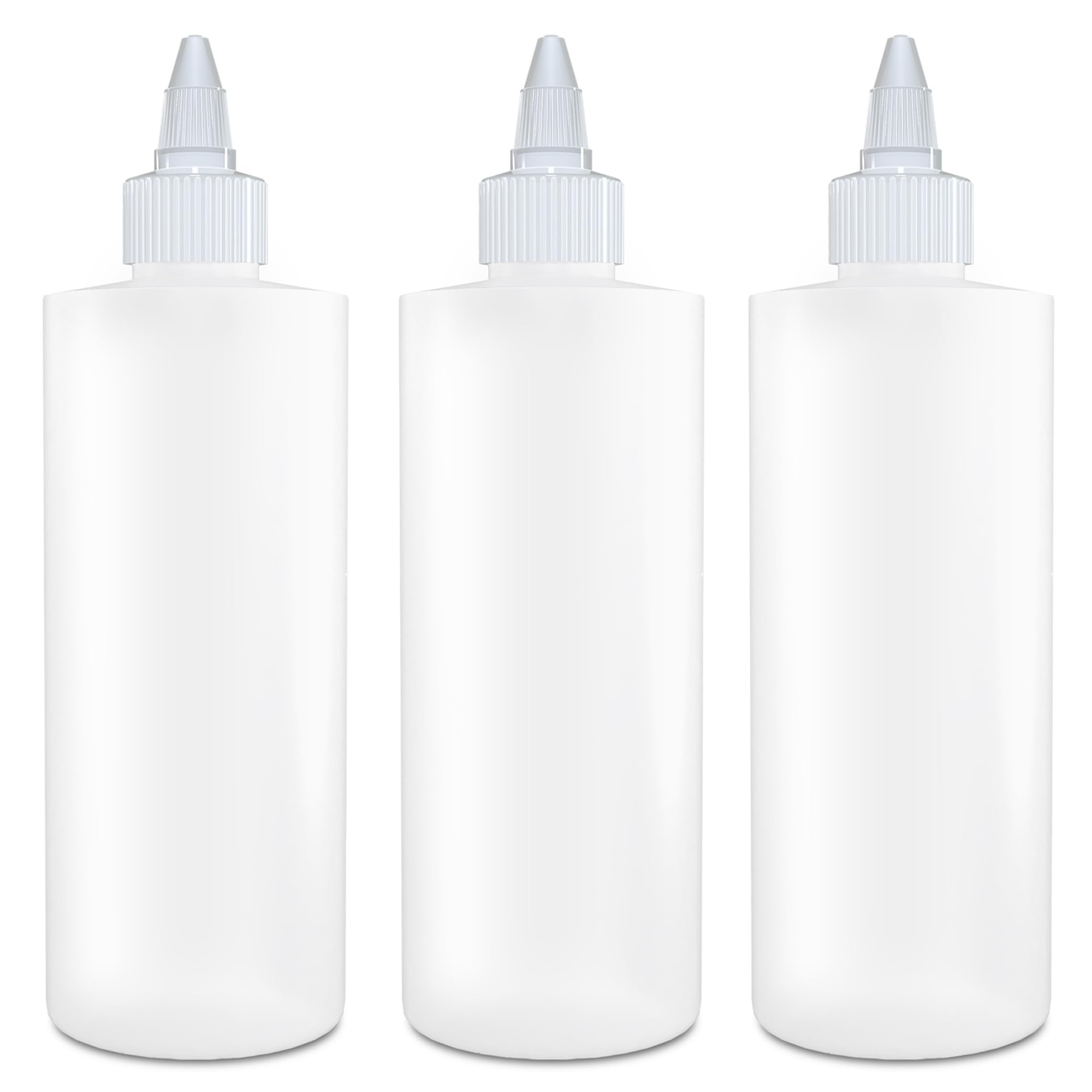 Brightfrom Twist Top Applicator Bottles, Squeeze 8 Oz, Empty Hair Coloring Plastic Bottles, Refillable, Leak Proof - Open/Close