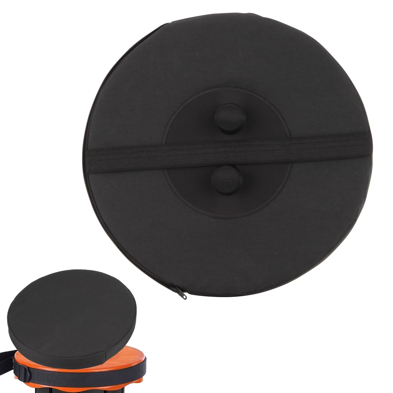 DIICCYO Telescopic Stool Cushion with Memory Foam, Round Thickened Collapsible Stool Chair Pads, Retractable Folding Stool Cushi