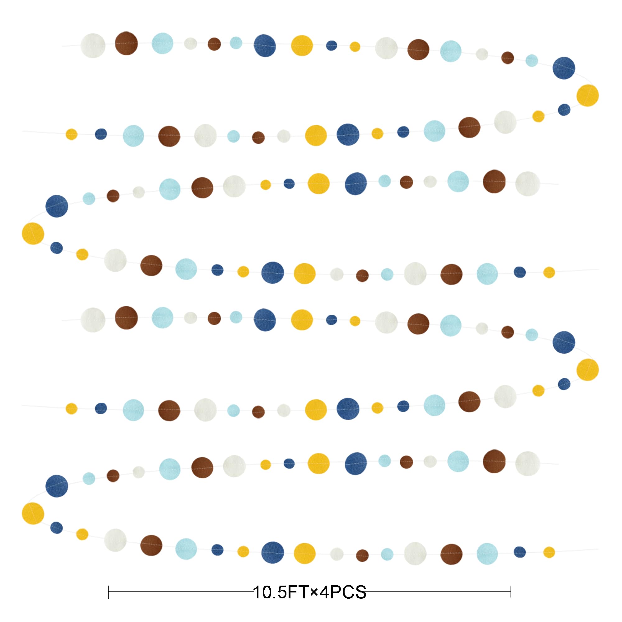 Boho Classroom Decorations Navy Blue Yellow Brown Felt Circle Dot Garland Hanging Polka Dot Streamer For Classrooms Preschool Ev