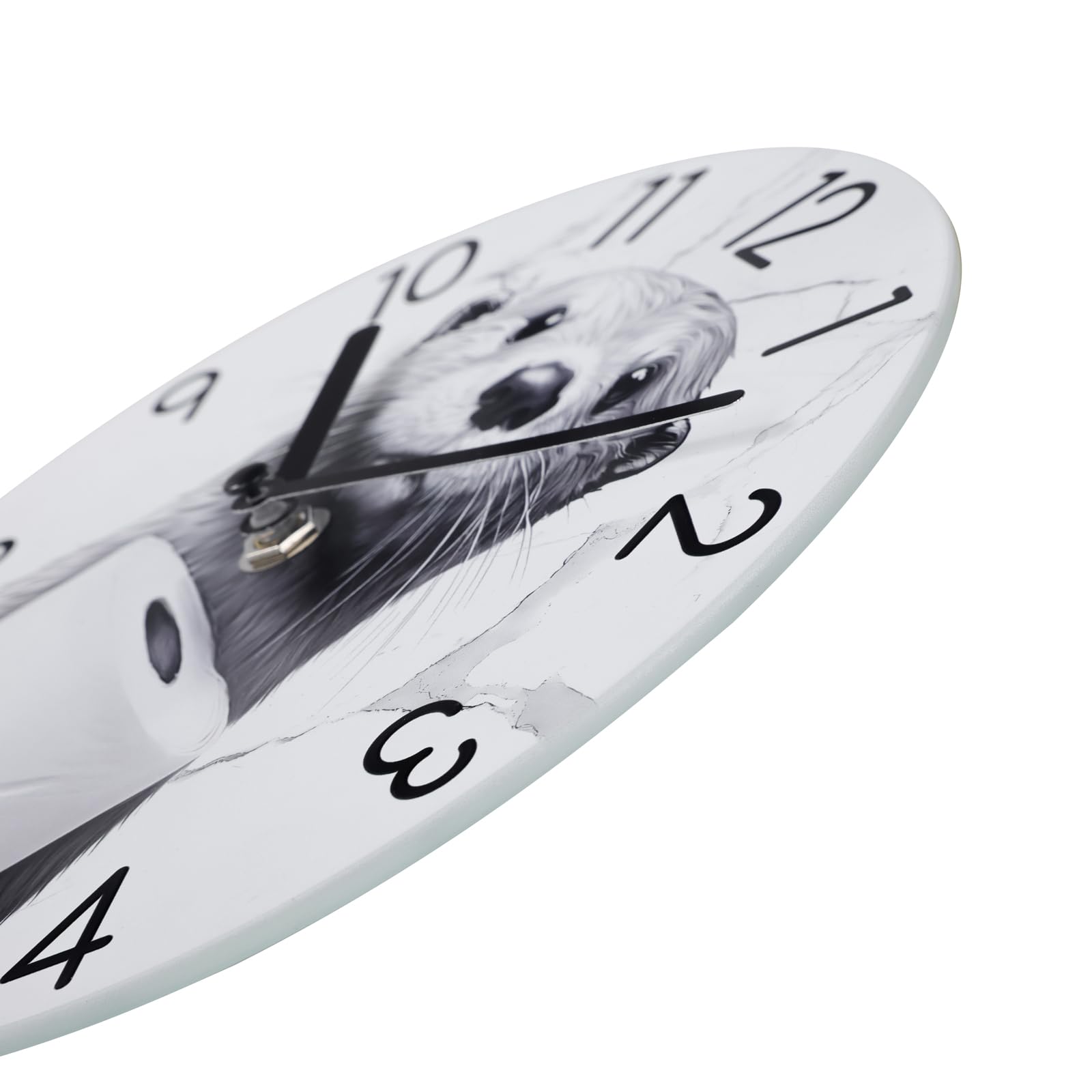 Crosstime Bathroom Wall Clock Modern Style Waterproof Glass Clock for Bathroom, Shower Wall Decor - 8 Inch,Toilet Paper in Littl