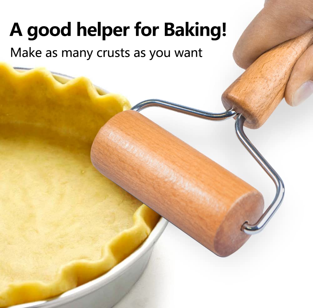 Watris Veiyi Small Rolling Pin, Wooden Dough Roller, Non-Stick Pizza Roller, Dough Baker Roller Set For Home Kitchen Baking Cook