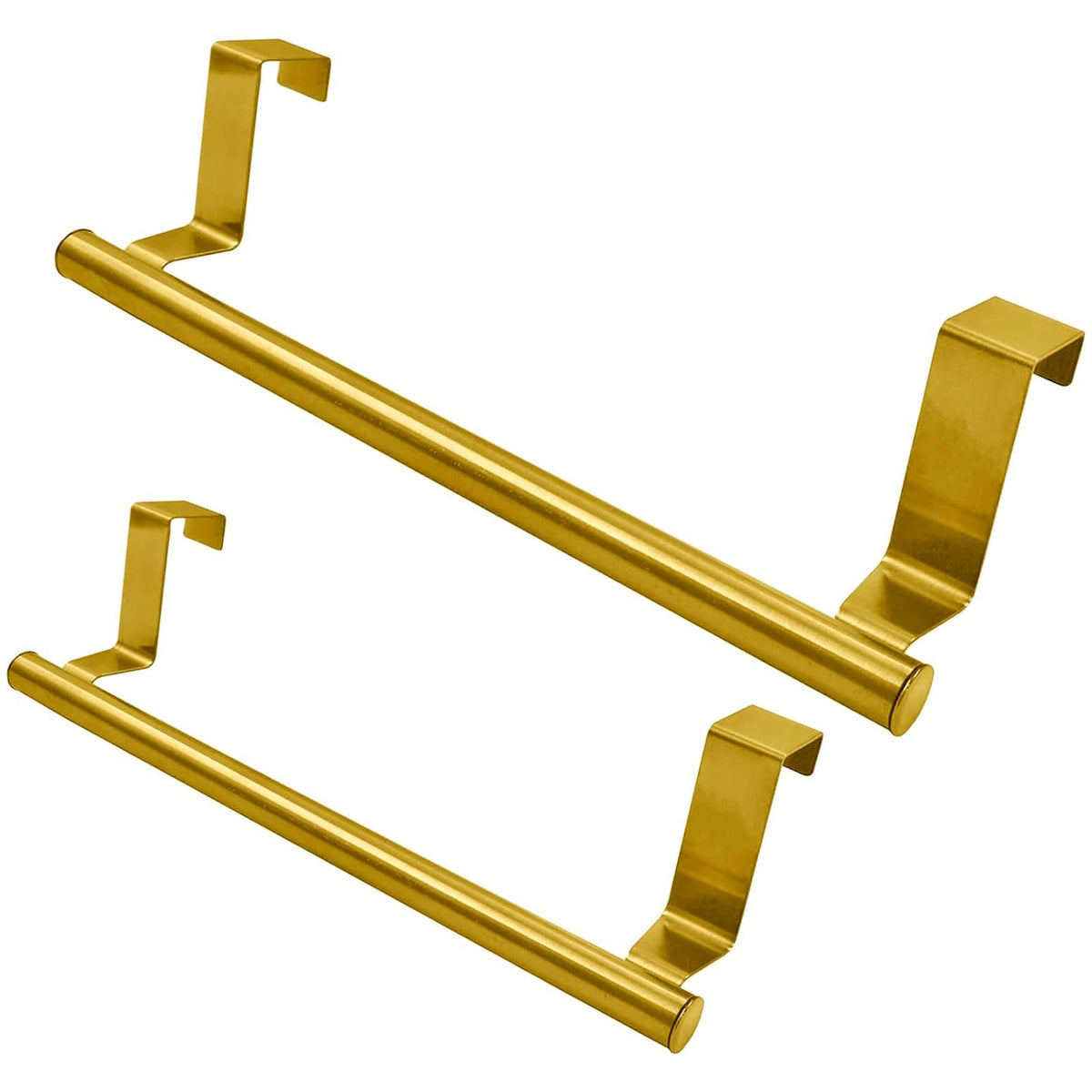 Coufce 2 Pack 9 Inch Towel Holder, Gold Bathroom Towel Bar Stainless Steel Hand Towel Rack, Over Cabinet Door Towel Bar For Kitc