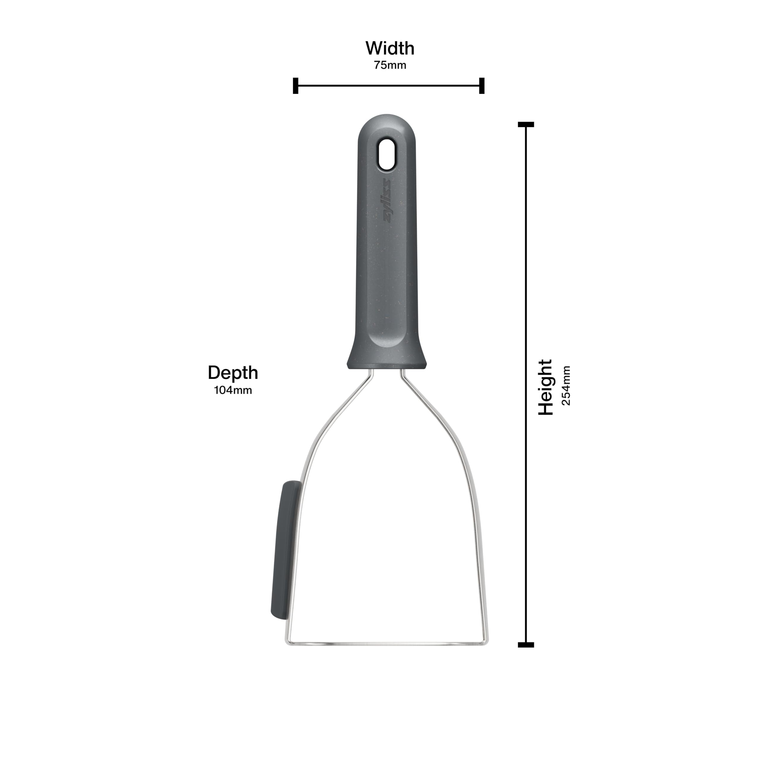 Zyliss Stainless Steel Potato Masher - Manual Vegetable Smasher - Dishwasher-Safe - Gray - Model E980270