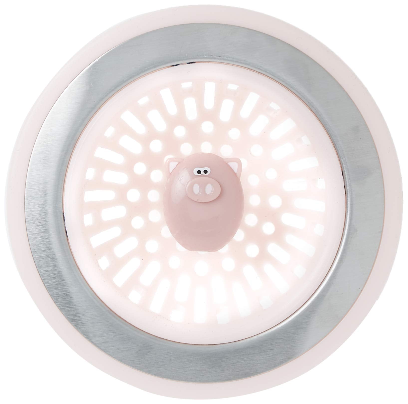 Joie Piggy Kitchen Sink Strainer Basket, Fits All Standard Sinks, Stainless Steel, Cute Garbage Disposal Drain Cover, 4.5-Inch,