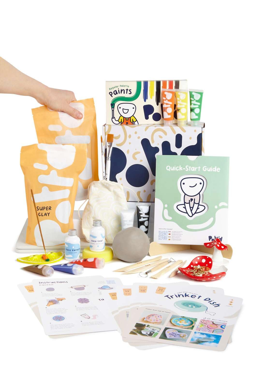 Pottda Home Air-Dry Clay Pottery Kit For Beginners, Pottery Kit For Adults Kit Includes: Air-Dry Clay For Adults, Tools, Paints,