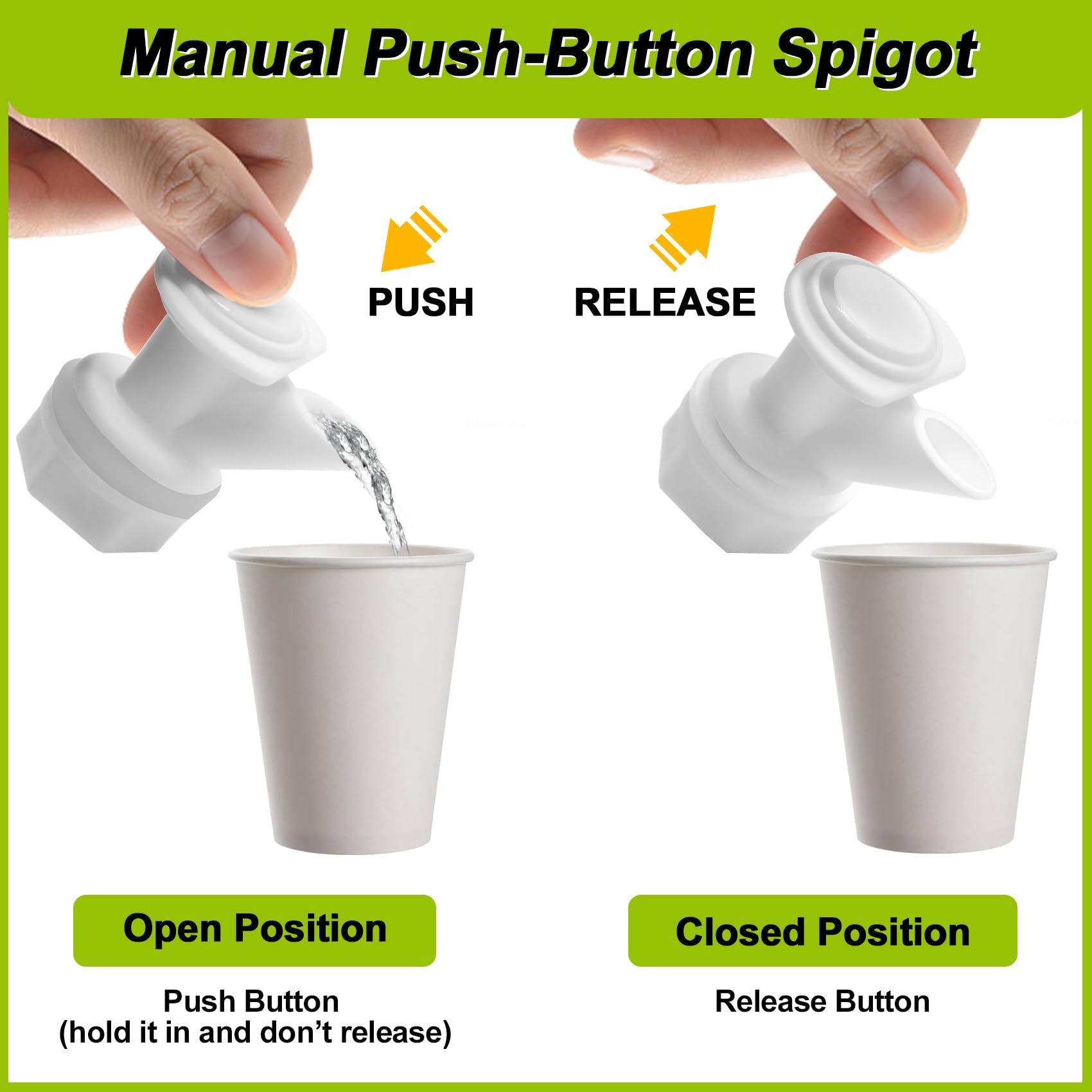Lergna 5-Pack Push Button Spigot Kit Replacement Compatible With Igloo Coolers 2, 3, 5&10 Gallon, Replacement Spout For Igloo Wa