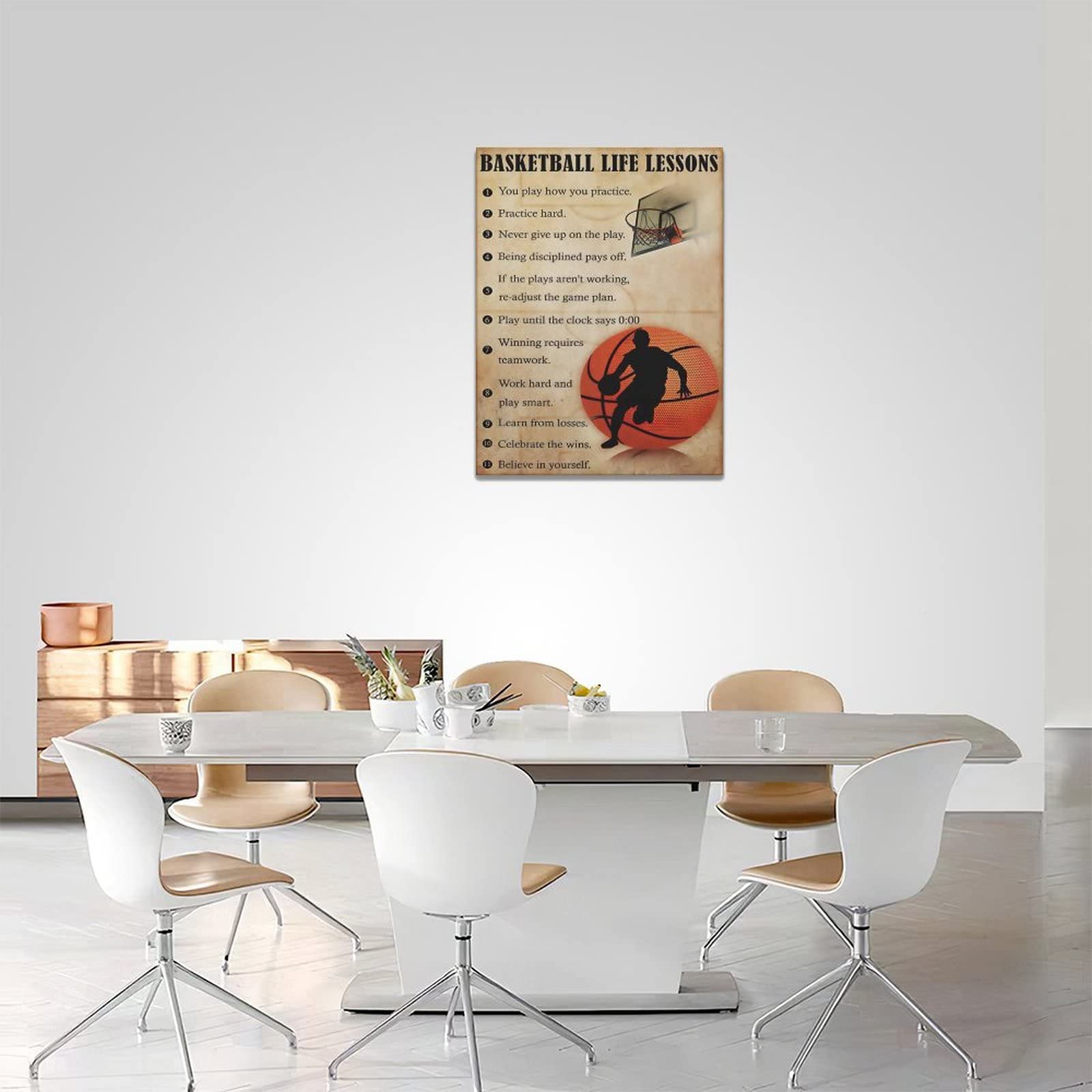Basketball Life Lessons Wall Art Basketball Pictures Canvas Wall Decor Gifts For Basketball Player Boy Man Motivational Sports P