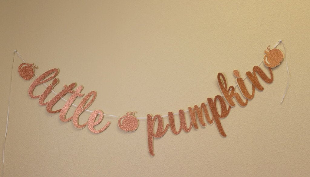 All About Details Copper Little Pumpkin Cursive Banner
