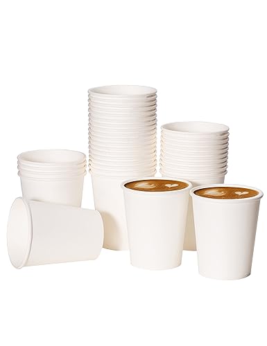 RACETOP Coffee Paper Cups 8 oz [100 pack]  Disposable Coffee Cups  Hot Coffee Cups  Office (8 oz 100 pack)