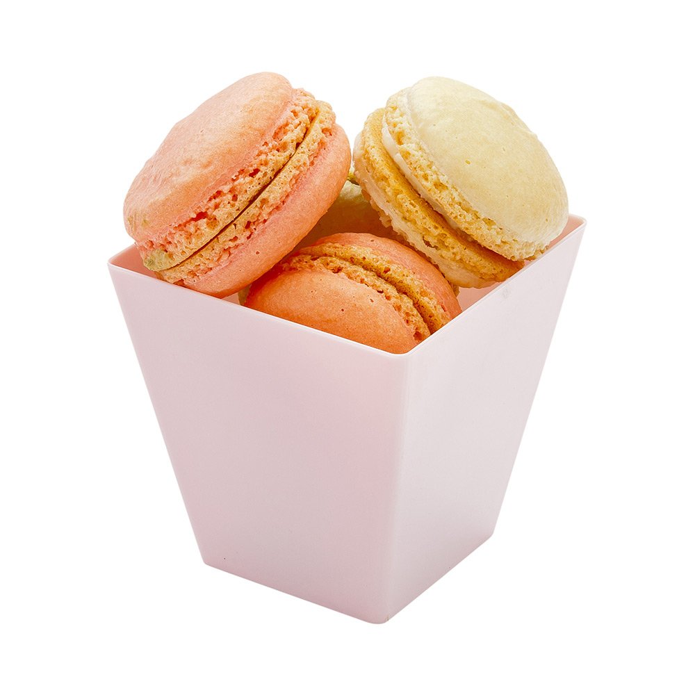 Restaurantware 8 Ounce Large Kova Cups 100 Disposable Dessert Tumbler - Lids Sold Separately Sturdy Powder Pink Plastic Appetize