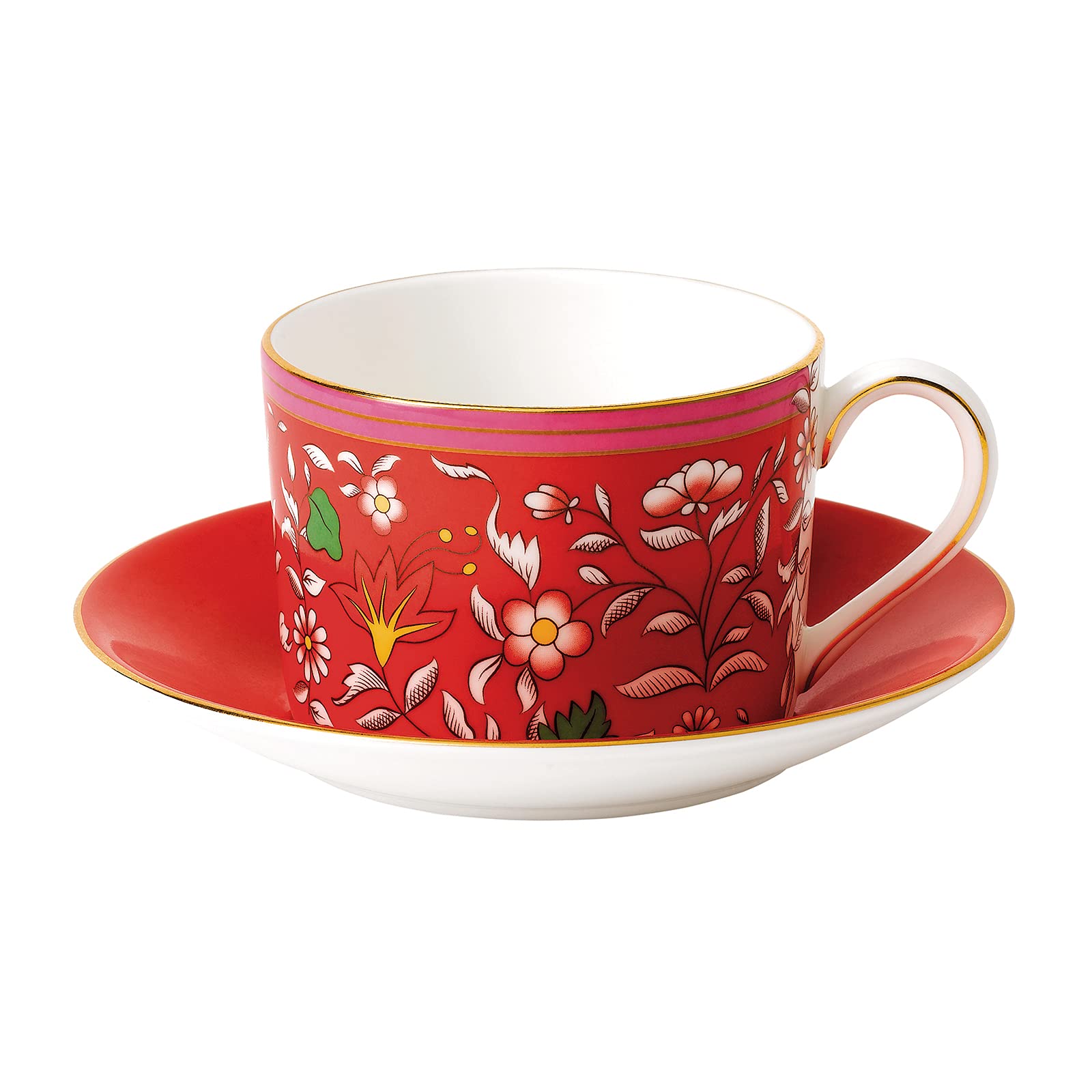 Wedgwood Wonderlust Jewel Teacup & Saucer Set, 5 Oz, Crimson Red