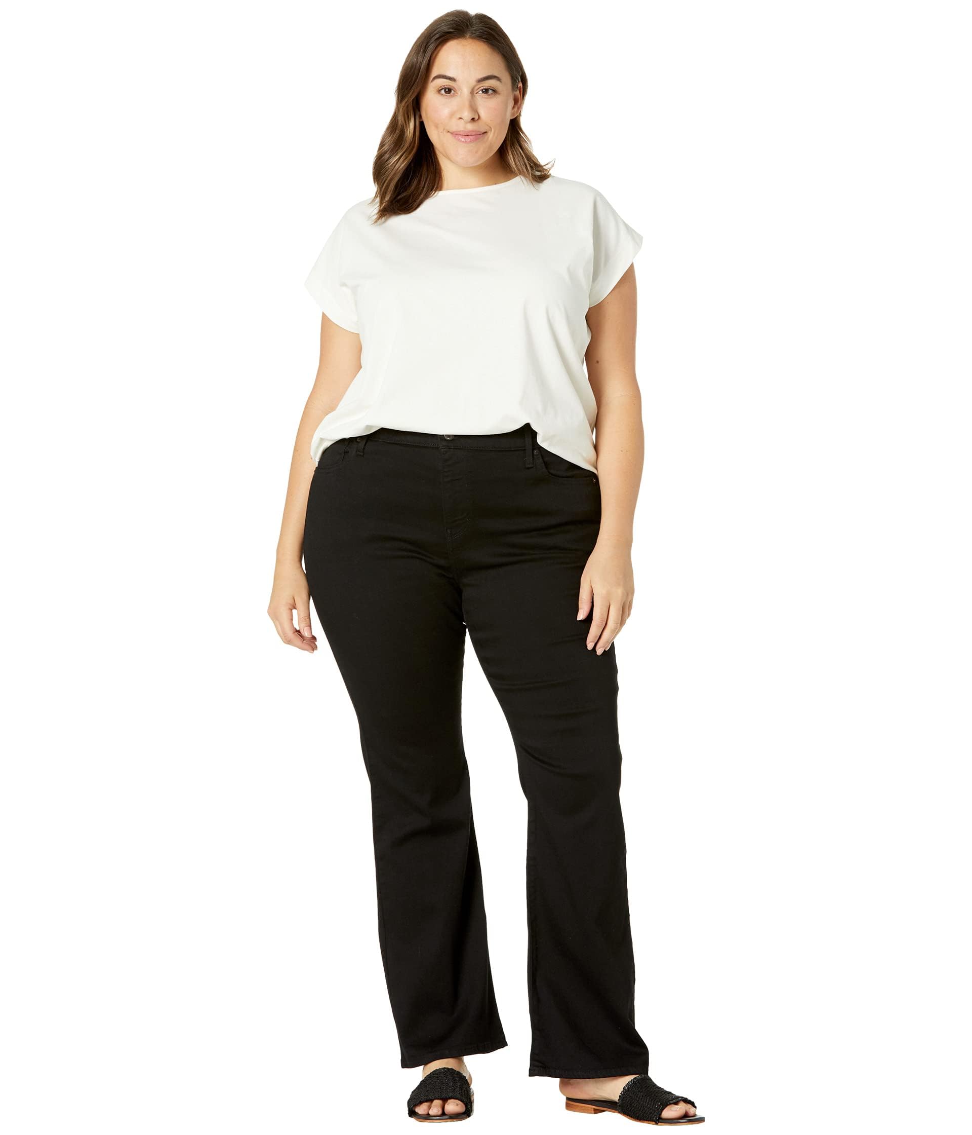 Levis Womens 725 Plus-Size High Rise Bootcut, Soft Black (Waterless), 35 Regular