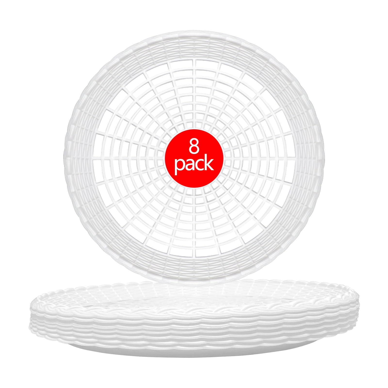 Ebigic Paper Plate Holders, 8 Packs 10 Inch Paper Plate Holders Reusable White Plastic Heavy Duty Supports For Picnic Party Dinn