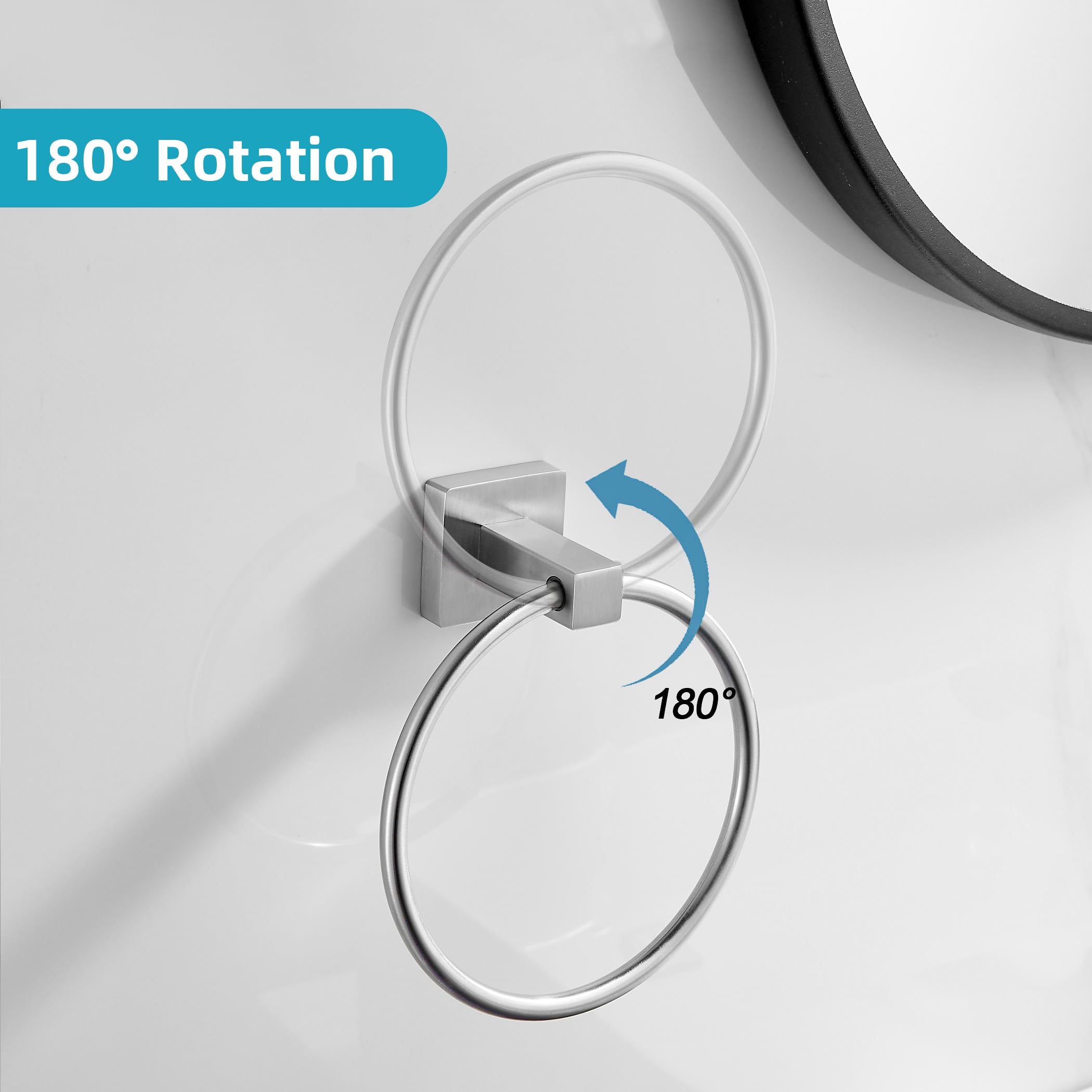 Wolibeer Brushed Nickel Toilet Paper Holder Towel Ring,Bathroom Hand Towel Holder Toilet Roll Holder Wall Mounted,Modern Bath Ha