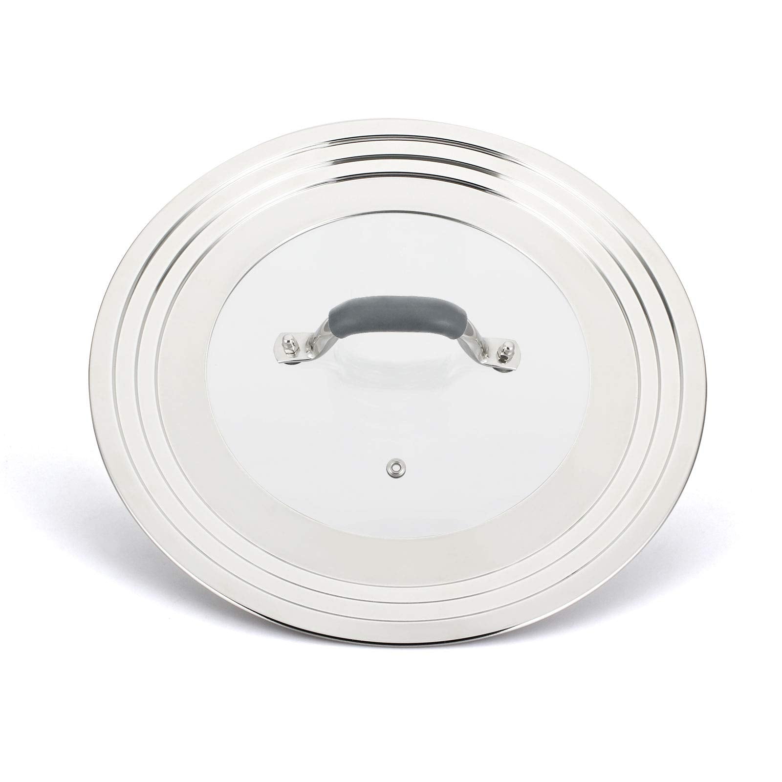 Wishdirect Universal Pans Pots Lid Cover Fit All 8.25 Inch To 12 Inch Pots/Pans/Woks Stainless Steel And Glass Lid With Heat Res