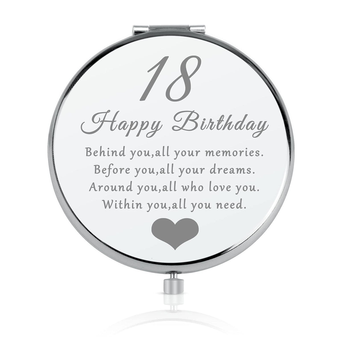 18Th Birthday Gift For 18 Years Old Girls, Happy 18Th Birthday Gift For Sister Niece Daughter Bestie, Folding Makeup Mirror For