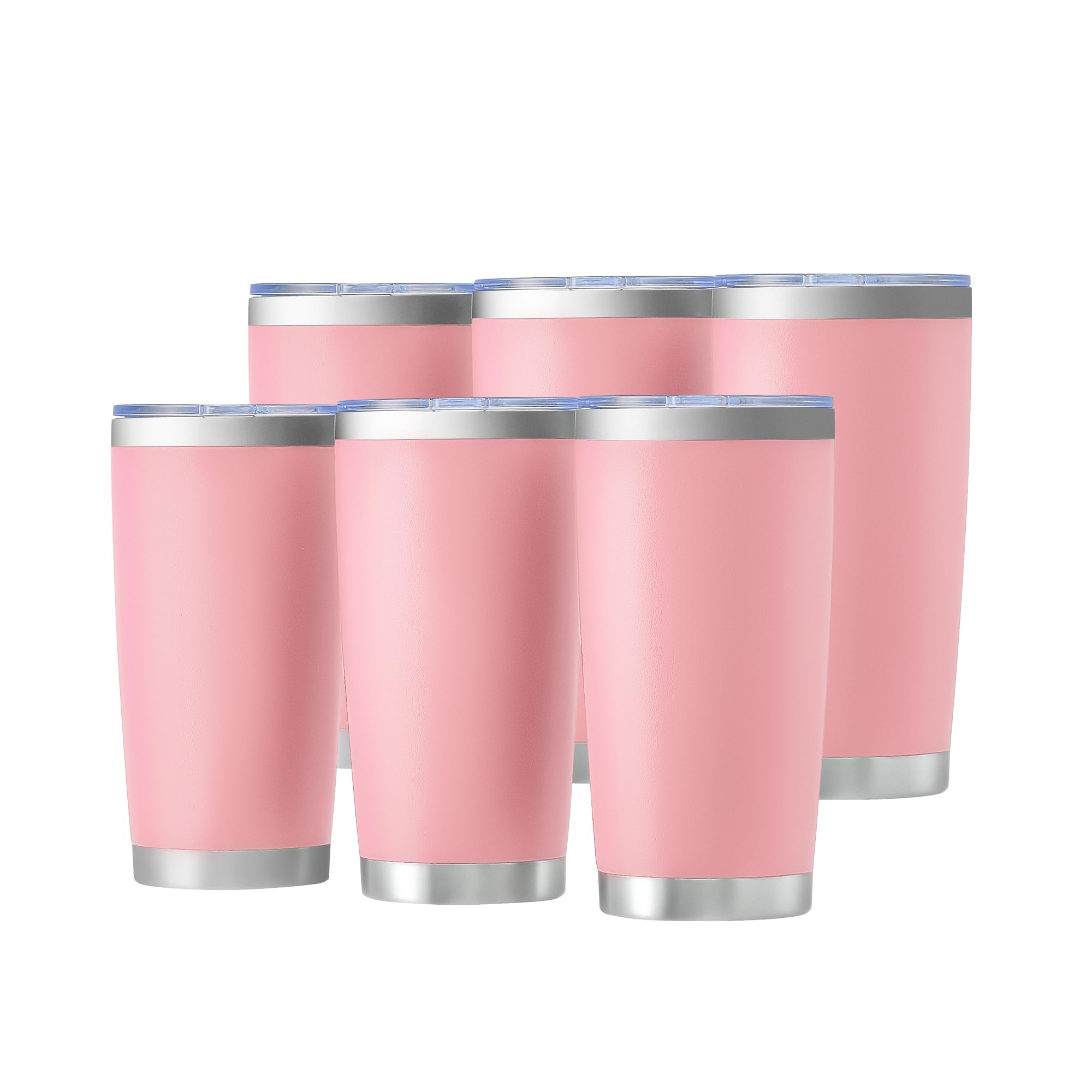 OMTech 20oz Tumbler Bulk, 6 pcs Stainless Steel Insulated Mug, Pink