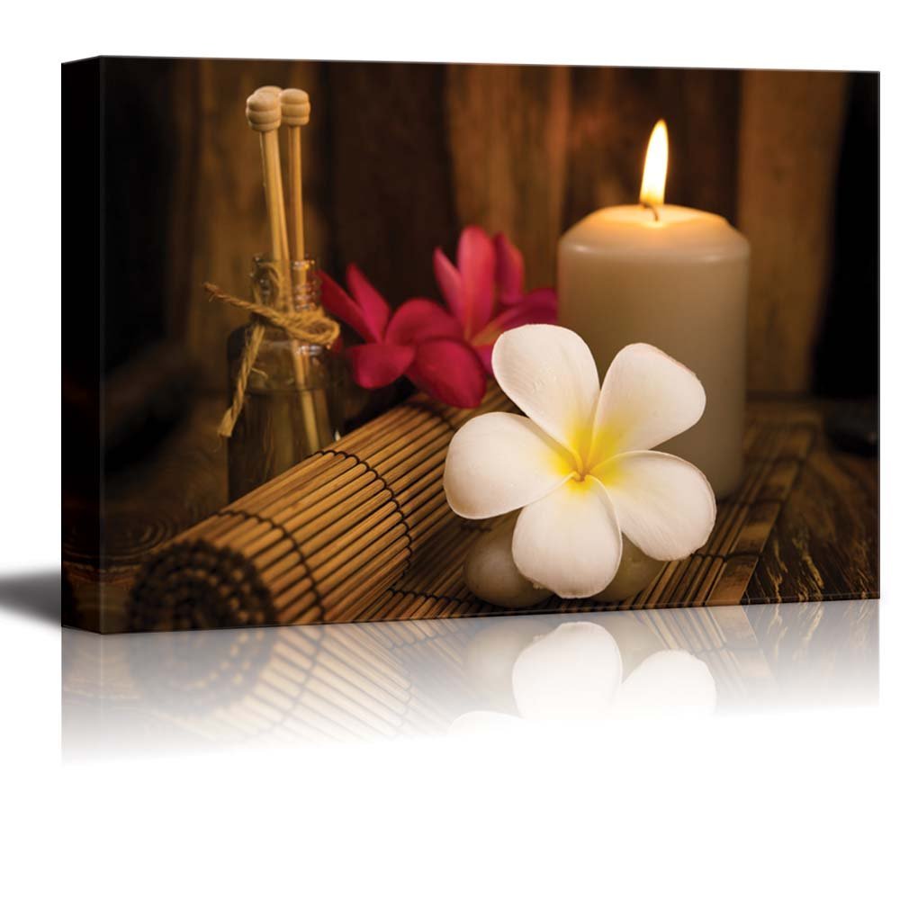 Wall26 - Canvas Prints Wall Art - Relaxing Spa With Fresh Petunia Flowers And Essential Oils | Modern Wall Decor/Home Decoration