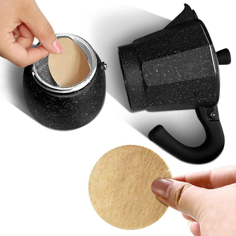 No.6 Coffee Filter Moka Pot Filter Paper, 100 Pcs