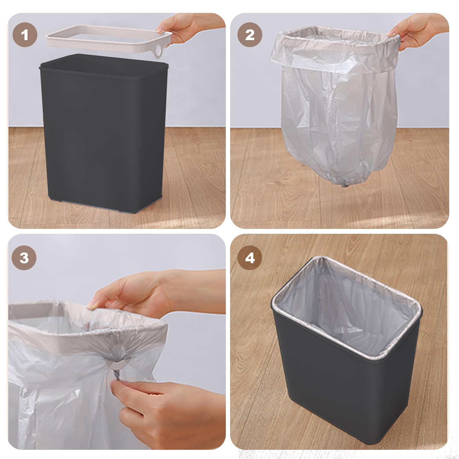 Yatmung 4 Gallons Bathroom Trash Can Automatic Touchless - 15.5 Liters Smart Trash Can Motion Sensor - Narrow, Plastic - Slim El