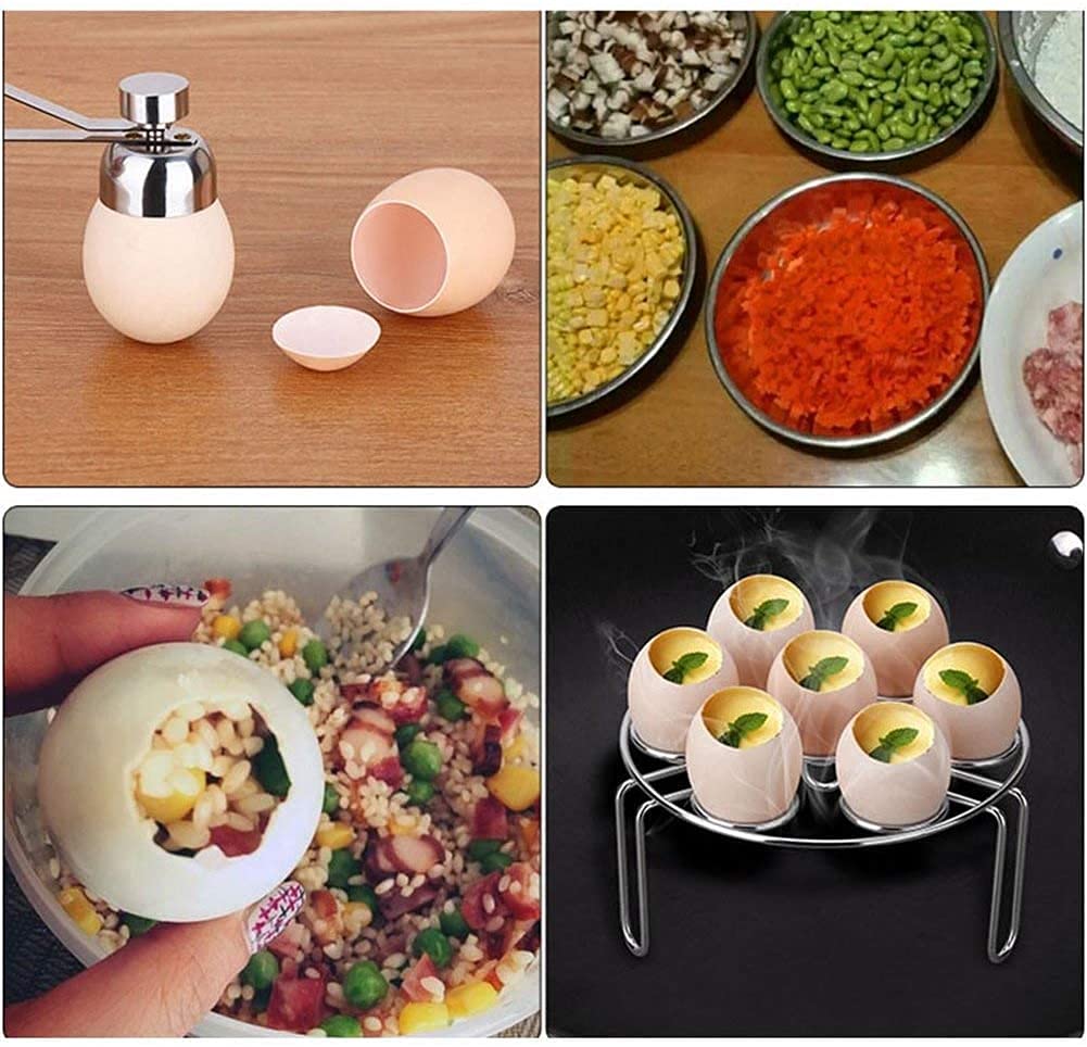 Colibrox 1Pack Egg Cracker Topper, Ashero Stainless Steel Egg Opener Eggshell Cutter Kitchen Remover Tool For Raw/Soft Hard Boil