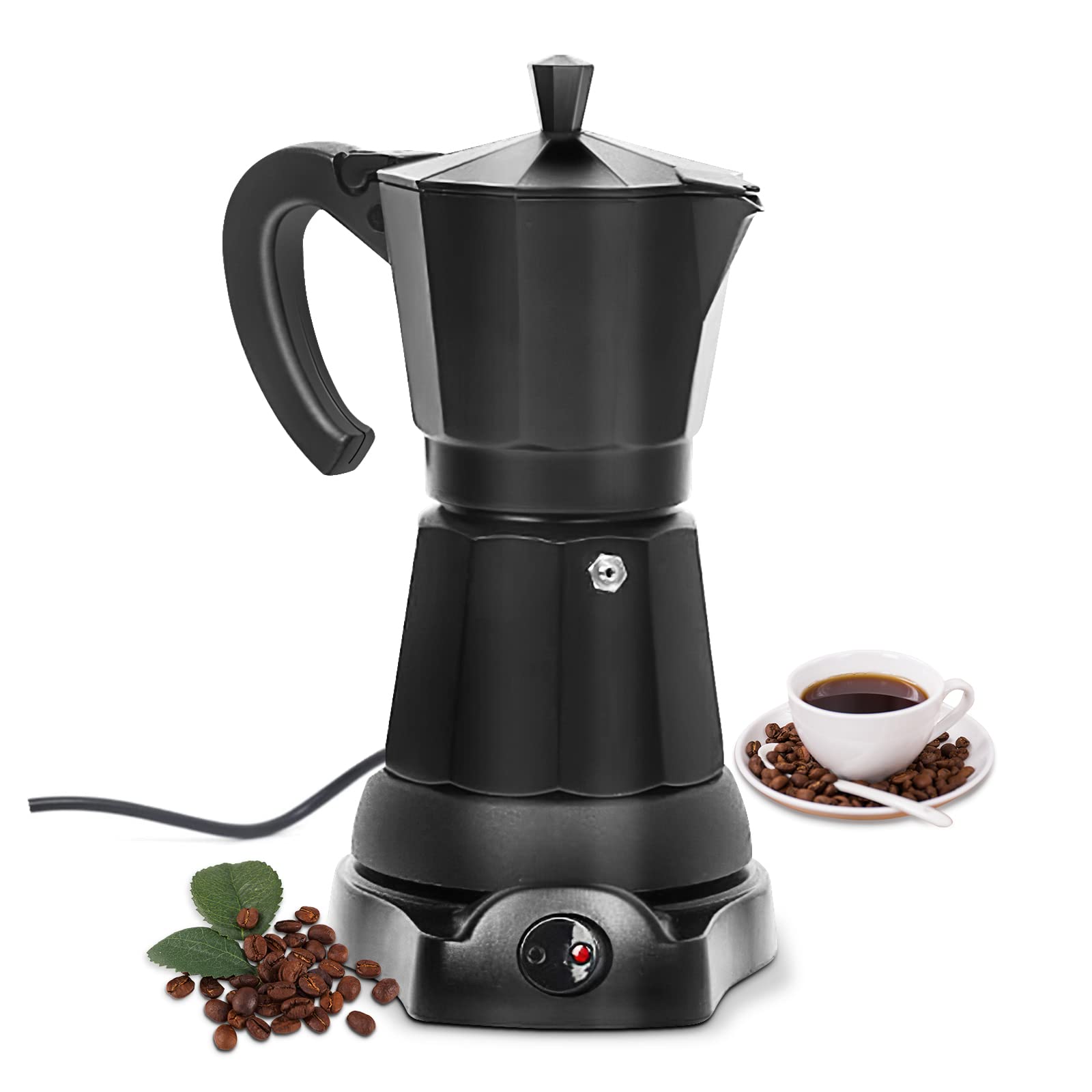 Shangsky Coffee Pot Electric Coffe Maker 6 Cup, Espresso Coffee Maker Cafeteras Electricas Italian Coffee Pot Espresso Makers Po