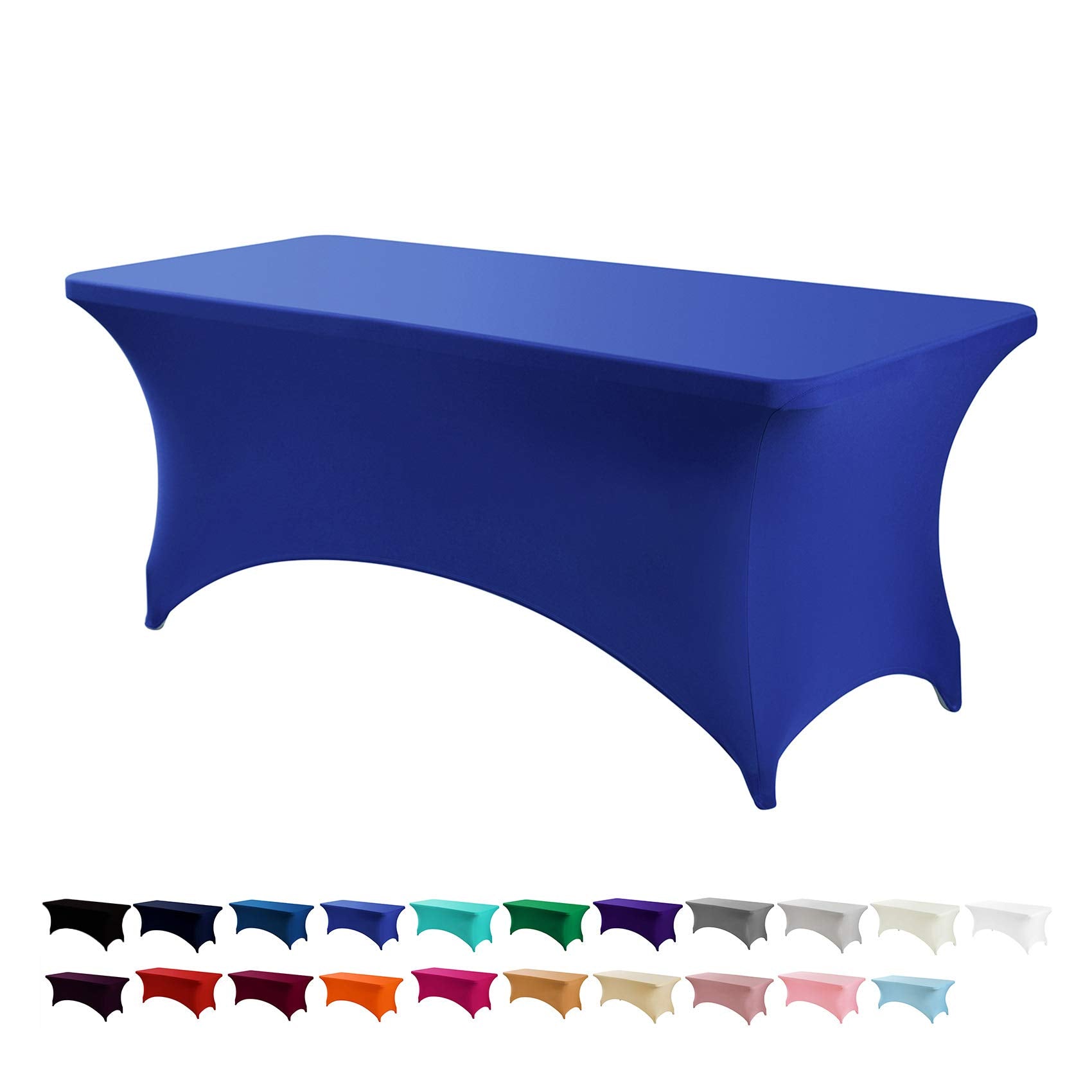 Peomeise 6Ft Spandex Table Cover Rectangular Stretch Spandex Tablecloth (Royal Blue,6Ft)