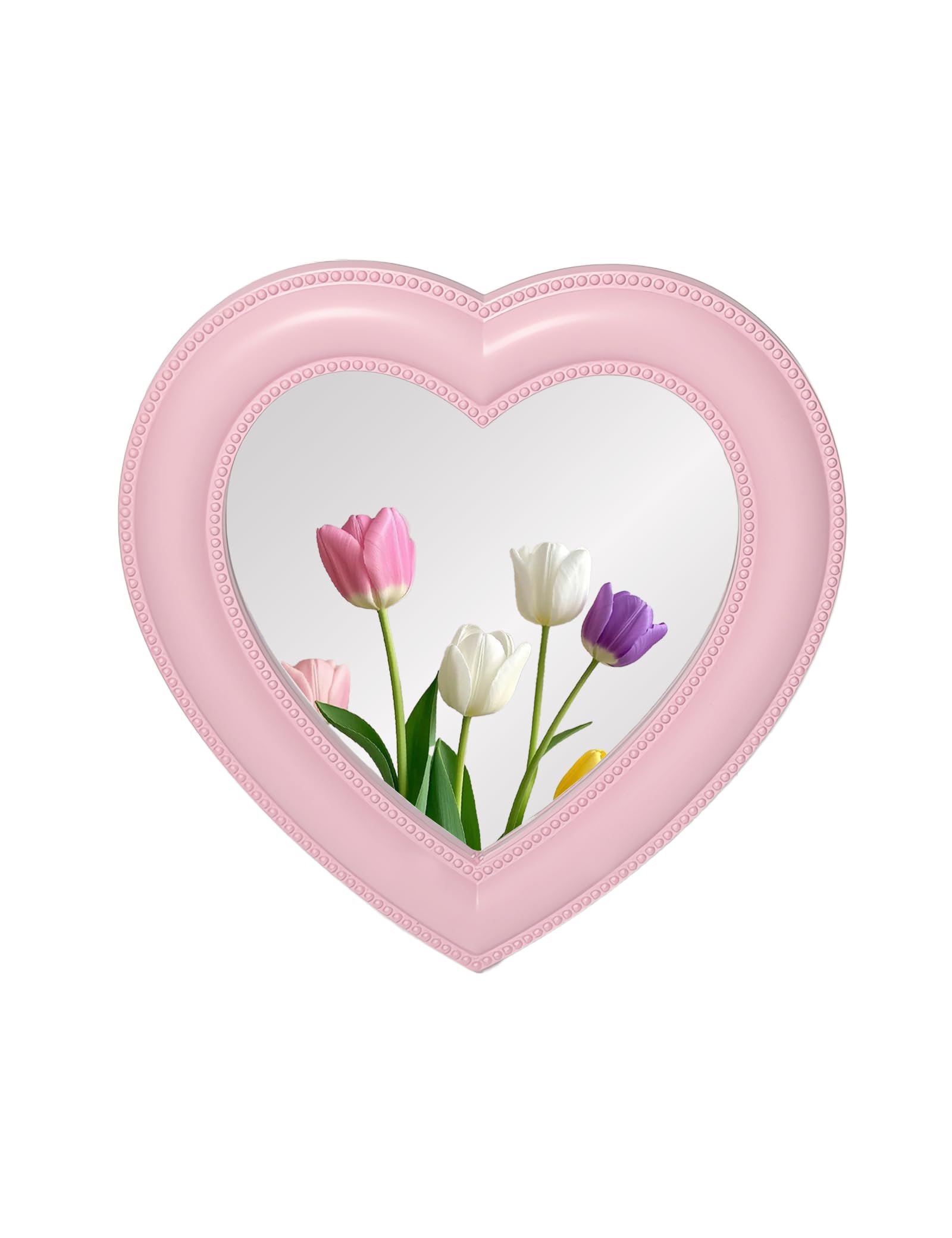Dizgyuwei Heart Magnetic Locker Mirror For Girls, 6.9X7.3 Real Glass Mirror Magnetic For School Locker, Locker Accessories Makeu