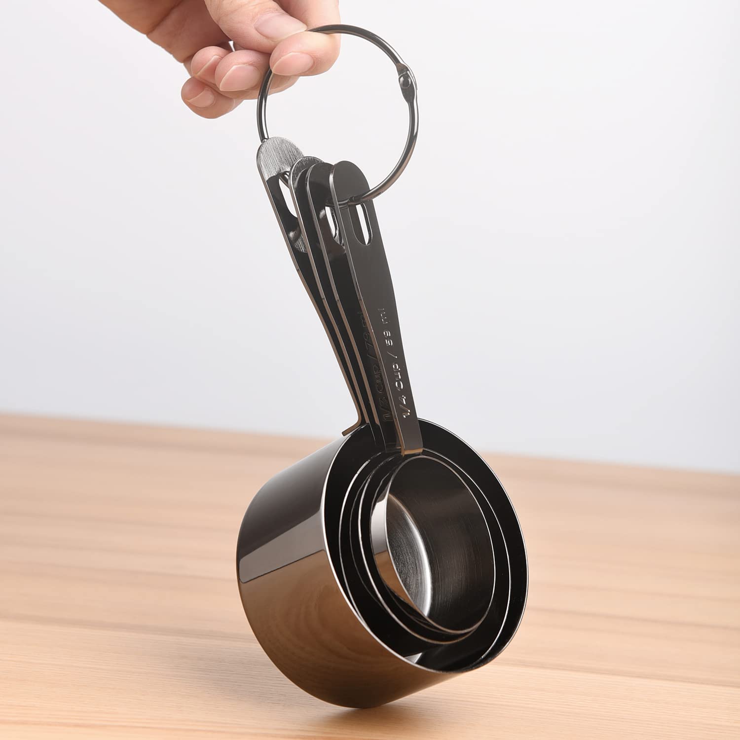 Rebekah Measuring Cups And Spoon Set, Stainless Steel Kitchen Metal Spoons With Scale, Metric Scoops Heavy Duty Solid Measuremen