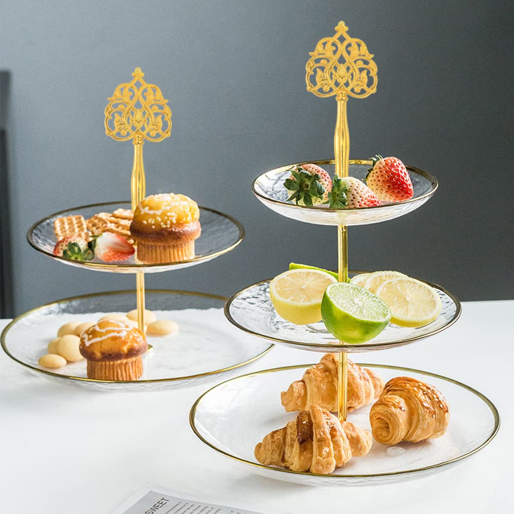 15 Inches 3-Tier Cupcake Golden Stand Hardware Fittings, Metal Mold Scepter Holder Diy Making For Fruit Plate Cake Stand Snack T