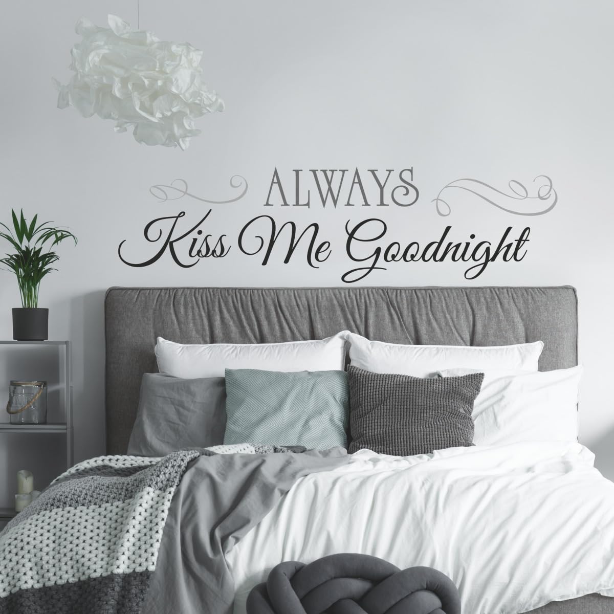Roommates Rmk2084Scs Always Kiss Me Goodnight Black Quote Peel And Stick Wall Decals