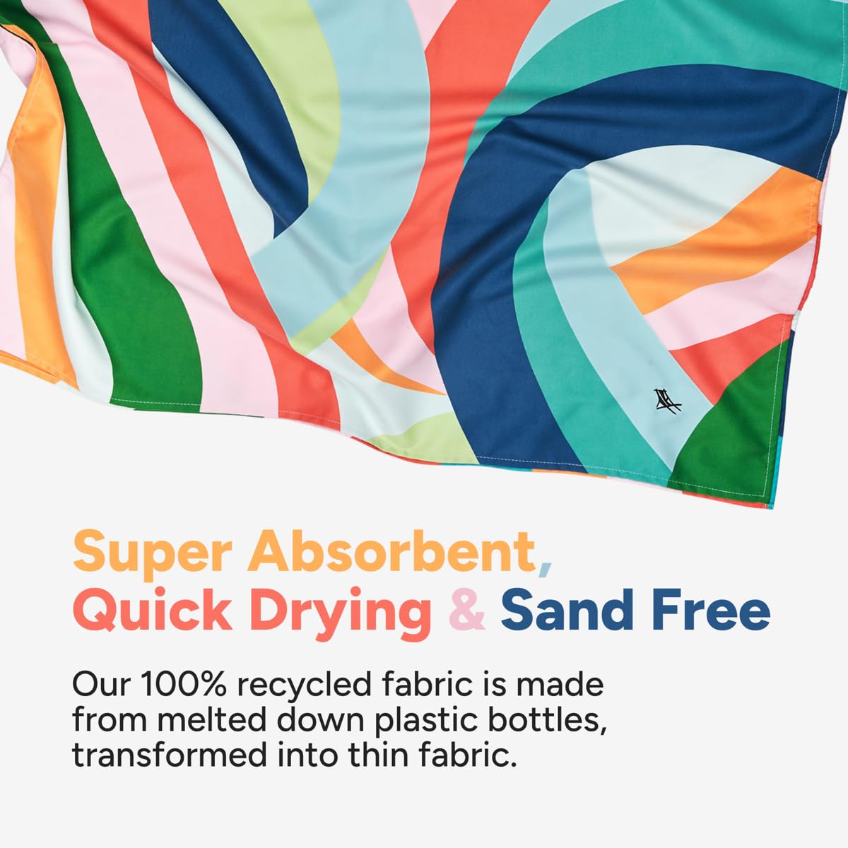 Dock & Bay Beach Towel - Quick Dry, Sand Free - Compact, Lightweight - 100% Recycled - Includes Bag - Fruit Loops - Extra Large