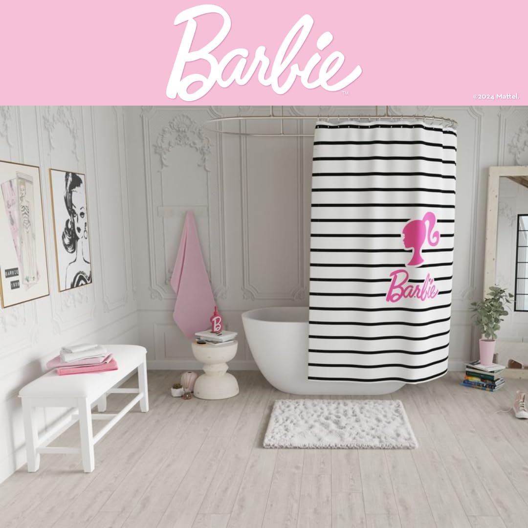 Collectibles Barbie Pink B Monogram Soap/Lotion/Hand Sanitizer Resin Pump Dispenser, 11.69 Ounces, (Officially Licensed Product)