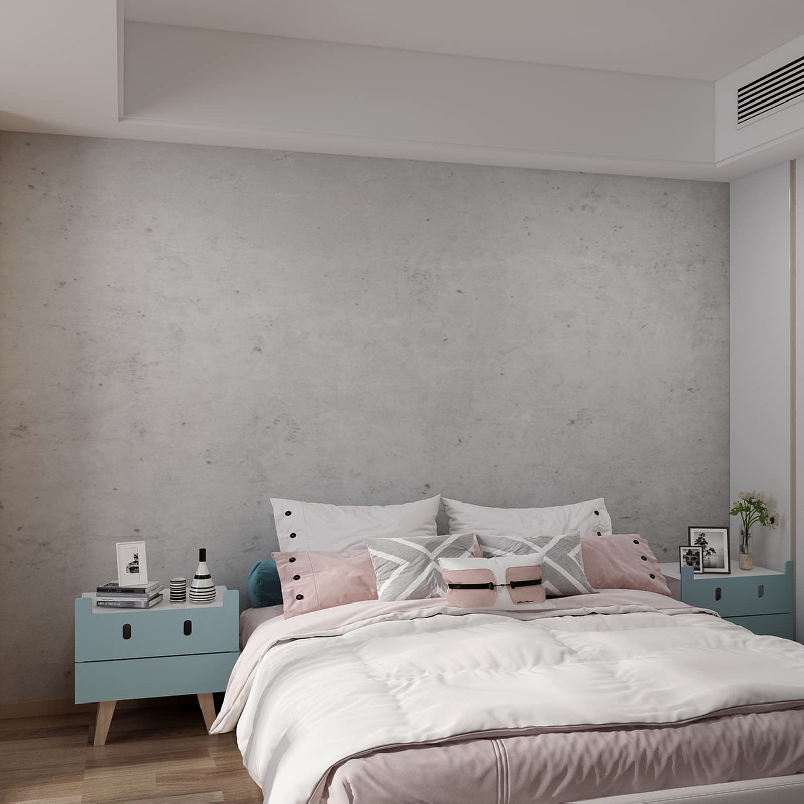 3Yecao 31 ''  157 '' Wide Thick Light Grey Concrete Wallpaper Peel And Stick Faux Waterproof Gray Concrete Cement Contact Paper