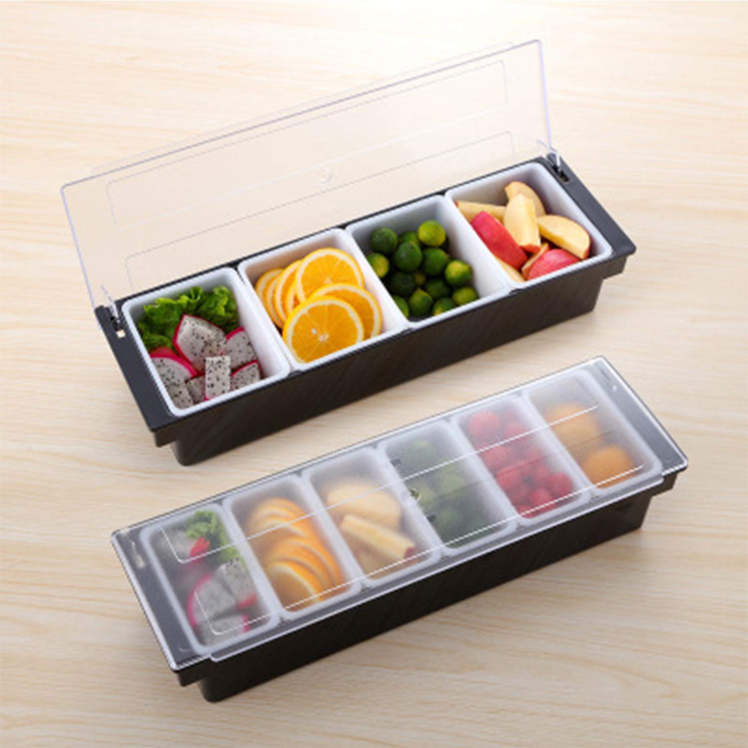 Sb Goods Ice Cooled Condiment Serving Container, Iced Cooled Garnish Station Serving Tray With Lid For Home Work Or Restaurant S