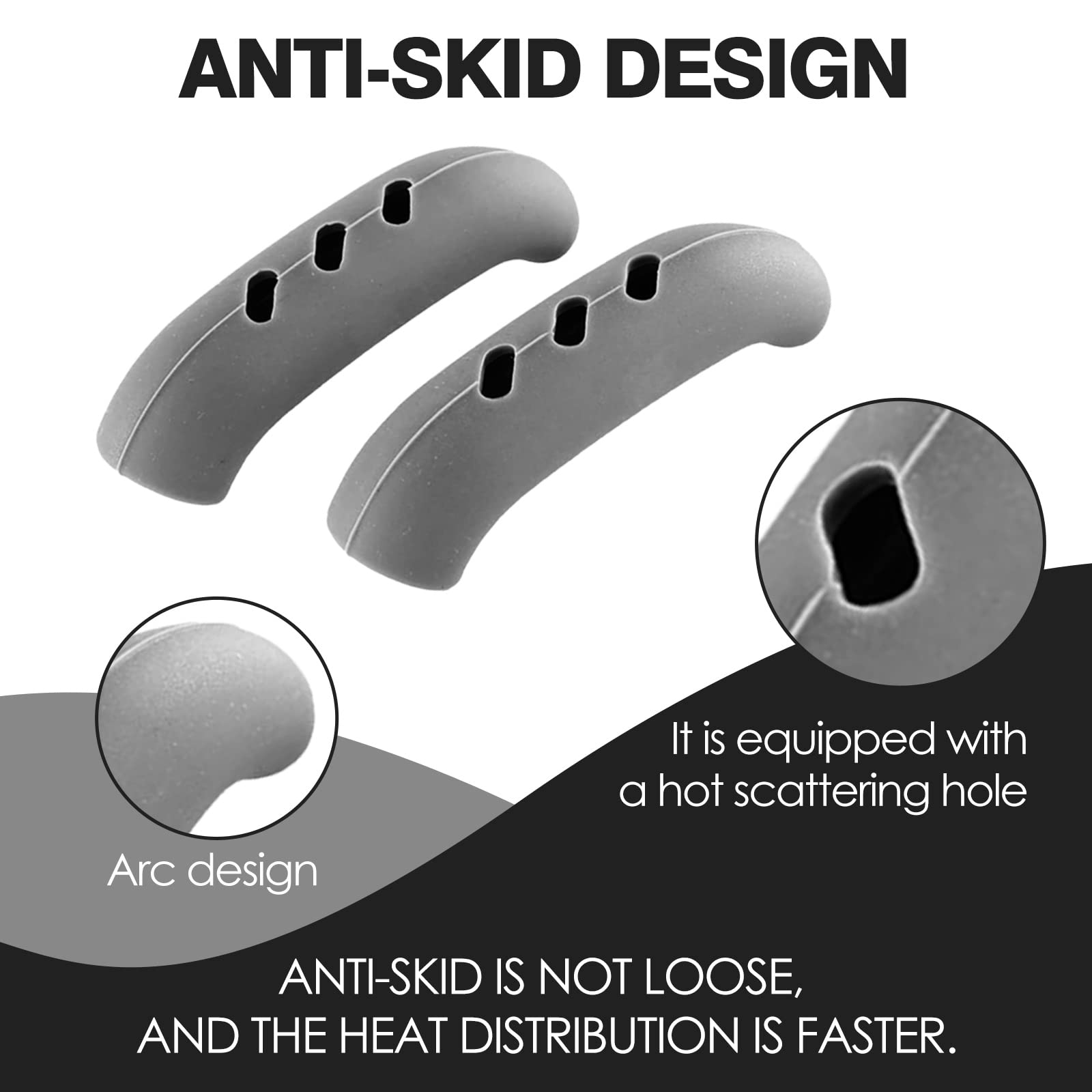 6 Pack Heat Resistant Silicone Pot Handle Covers - Universal Fit For Pots, Pans, And Skillets - Non-Slip Grip, Protects Hands Fr