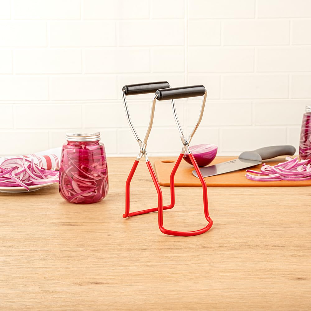 Restaurantware Met Lux 8.8 X 3.2 Inch Canning Jar Lifter 1 Durable Mason Jar Grabber - Withstands High Heat Vinyl-Coated Clamps