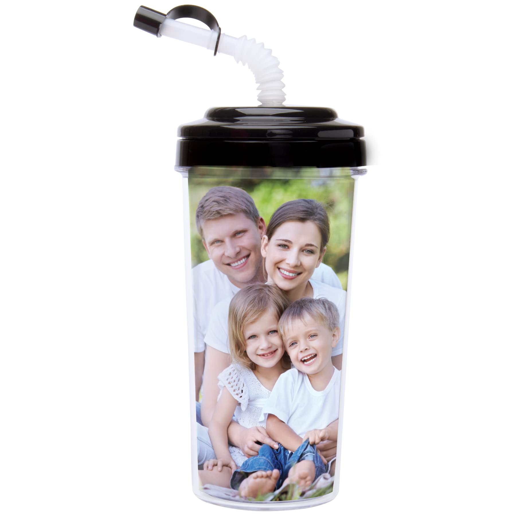 Thermo-Temp 20 Oz. Create Your Own Travel Tumbler With Bendy Straw In Black