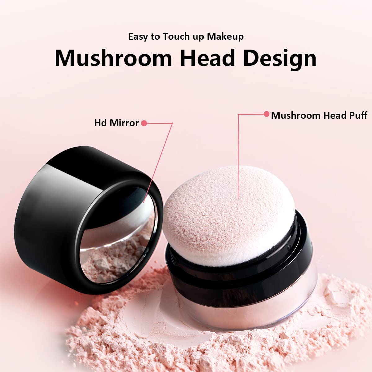Muaech 2 Packs Empty Bottle For Dry Shampoo Powder For Women, Reusable Travel Size Dry Shampoo Bottle With Powder Sponge Applica