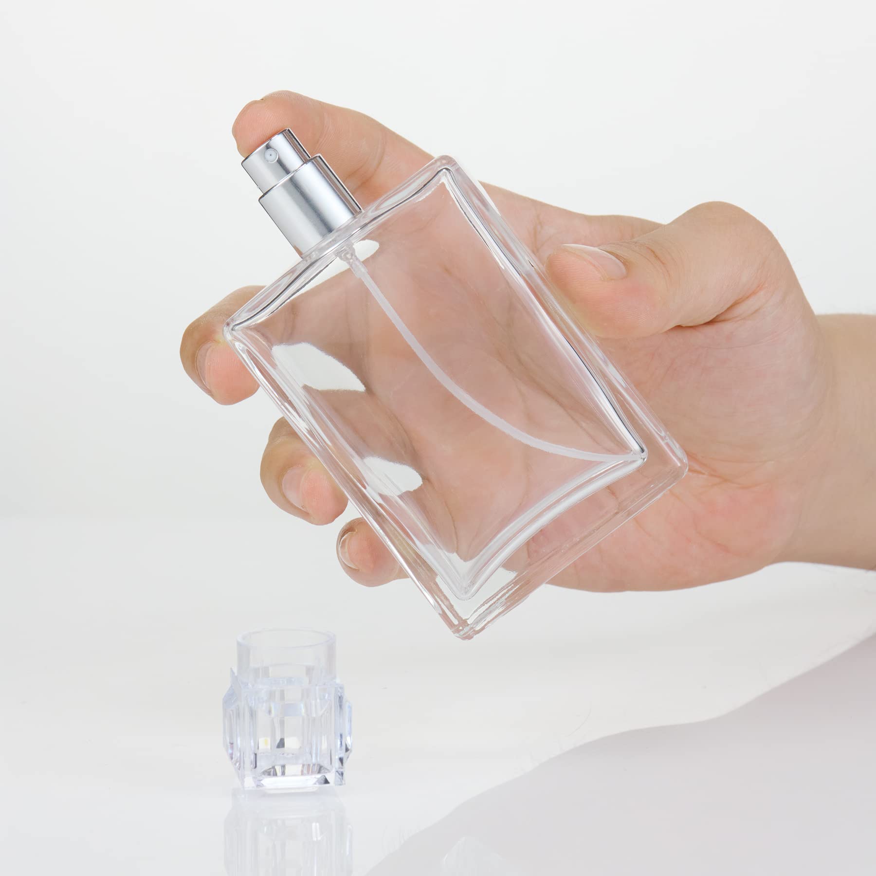 Jjkmall 100Ml 3.4Oz Glass Spray Bottles For Essential Oils, Perfumes, Empty Clear Mist Spray Bottle With - (1Pack) 1Pc Funnel Fi
