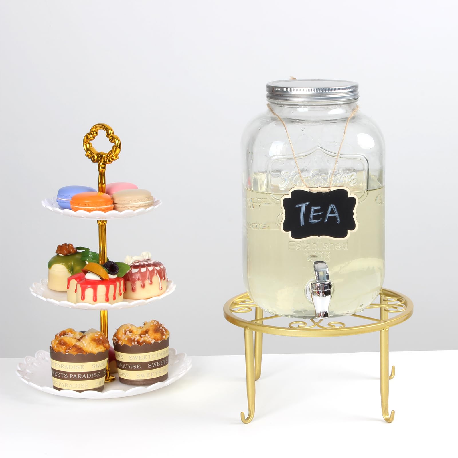 Kcgani Wooden Mini Hanging Chalkboard Signs for Beverages Dispenser, Price Message Chalkboard Tags with String, Double-Sided Lit