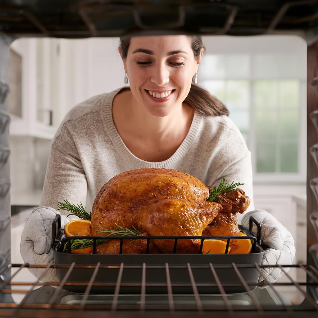 HIC Kitchen V-Shaped Baking Rack - Heavyweight Non-Stick Steel, 16 x 10.25 inches, Oven Safe to 500°F, Model 43189