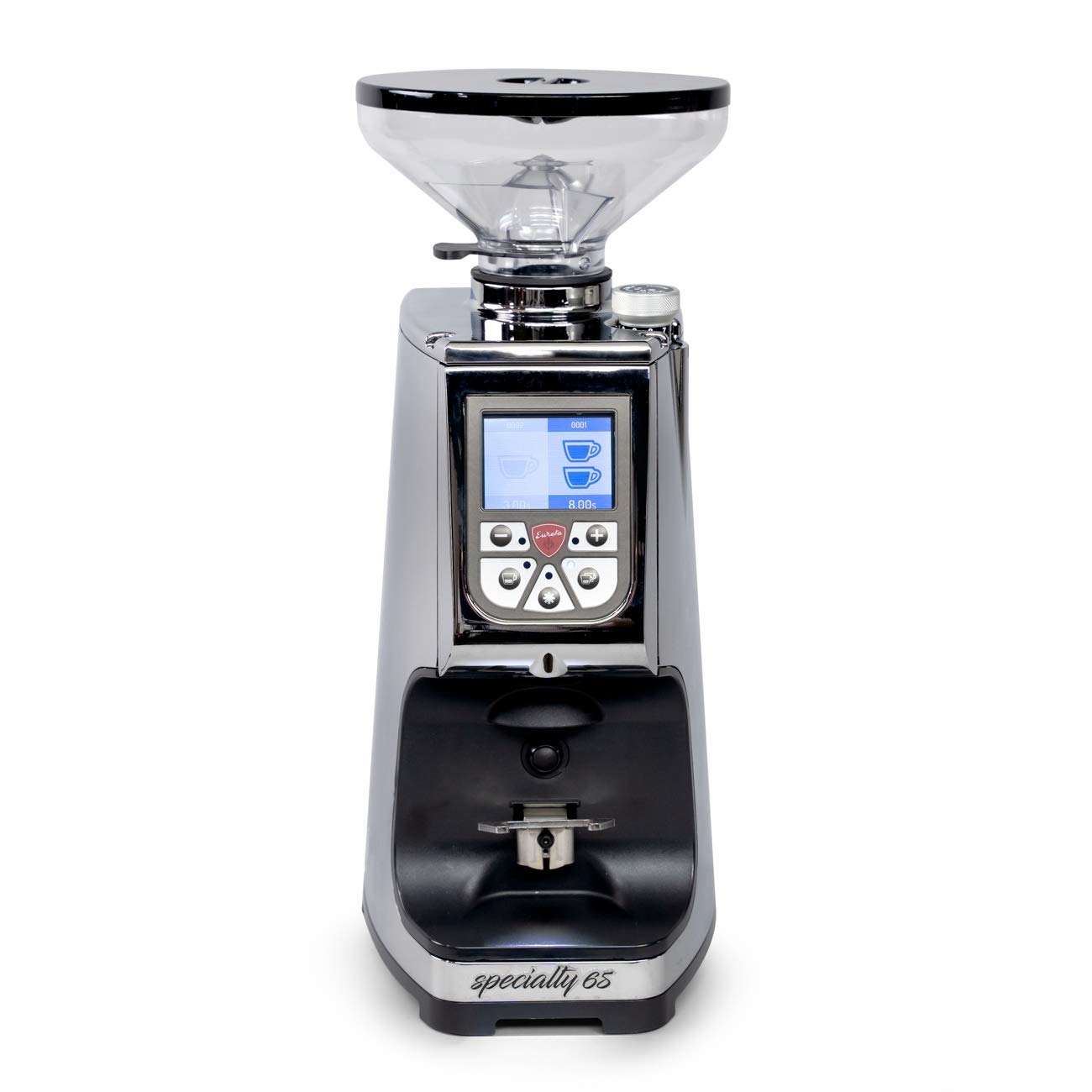 Eureka Atom 65mm Espresso Grinder, Short Hopper, Chrome