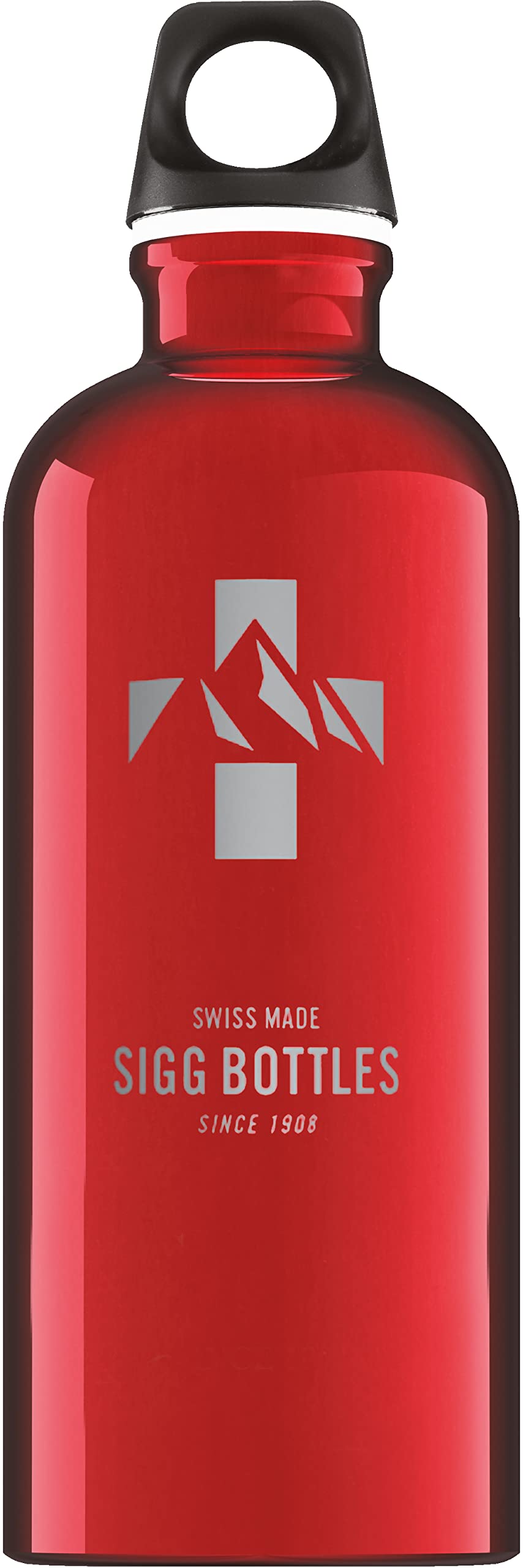 Sigg - Aluminum Water Bottle - Traveller Red & White - Swiss Design - With Screw Cap - Leakproof - Lightweight - Bpa Free, 34 Oz