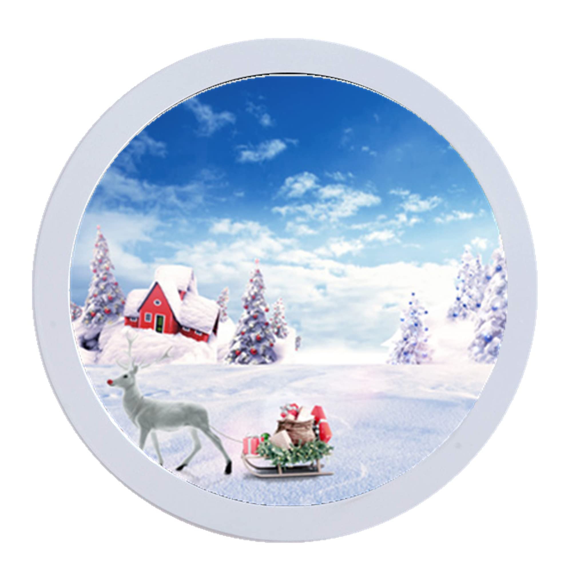 alblinsy Round Photo Frame Wooden Wall Hanging Picture Frames for Home Office Wall Decor (White, 6 inch)