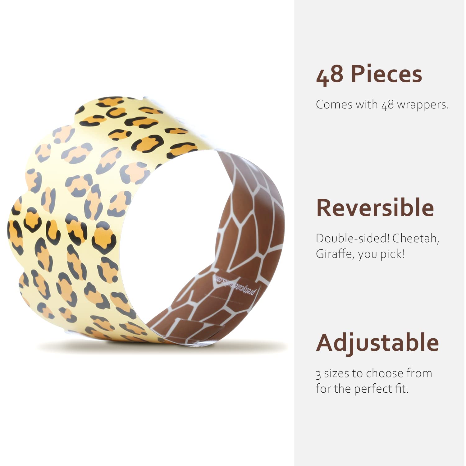 Leopard Cupcake Wrappers And Giraffe Cupcake Wrappers 48 Count - Cheetah Print - Leopard Party Supplies - Safari Cupcake Wrapper