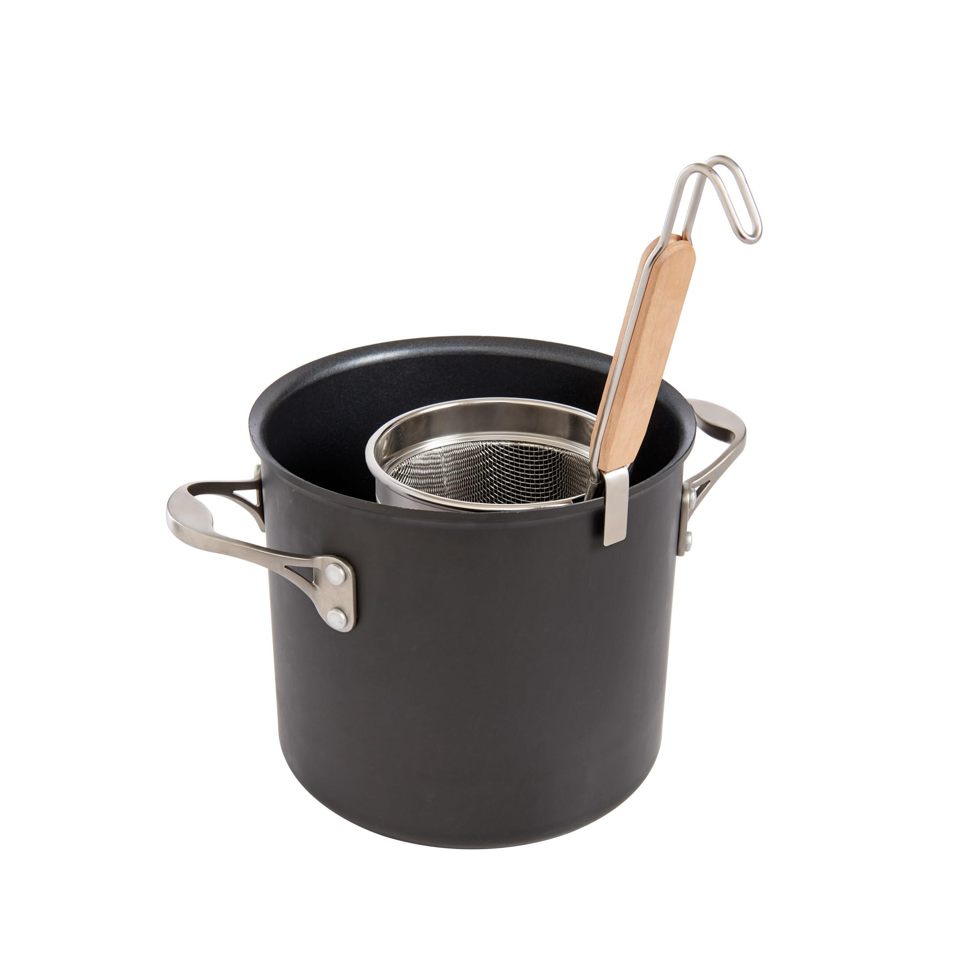 Helens Asian Kitchen Spider Strainer, 6-Inch Stainless Steel Mesh Strainer Basket With 7.5-Inch Bamboo Handle
