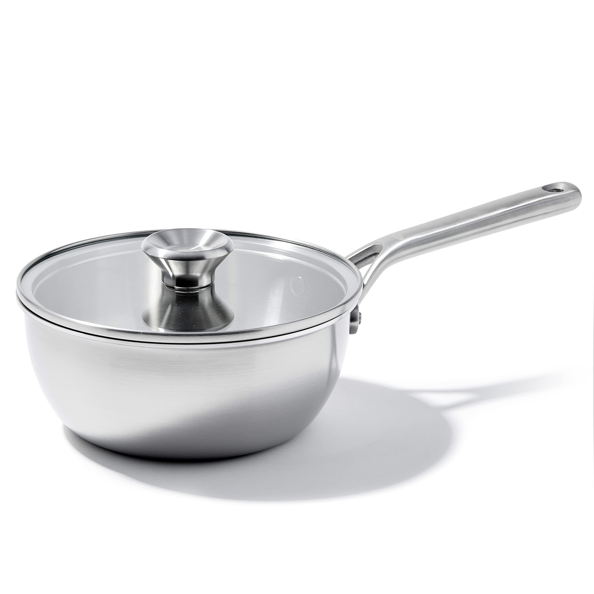 Oxo Mira Tri-Ply Stainless Steel, 3.57Qt Covered ChefS Pan With Lid, Pfas-Free, Multi Clad, Induction, Dishwasher Safe, Oven Sa
