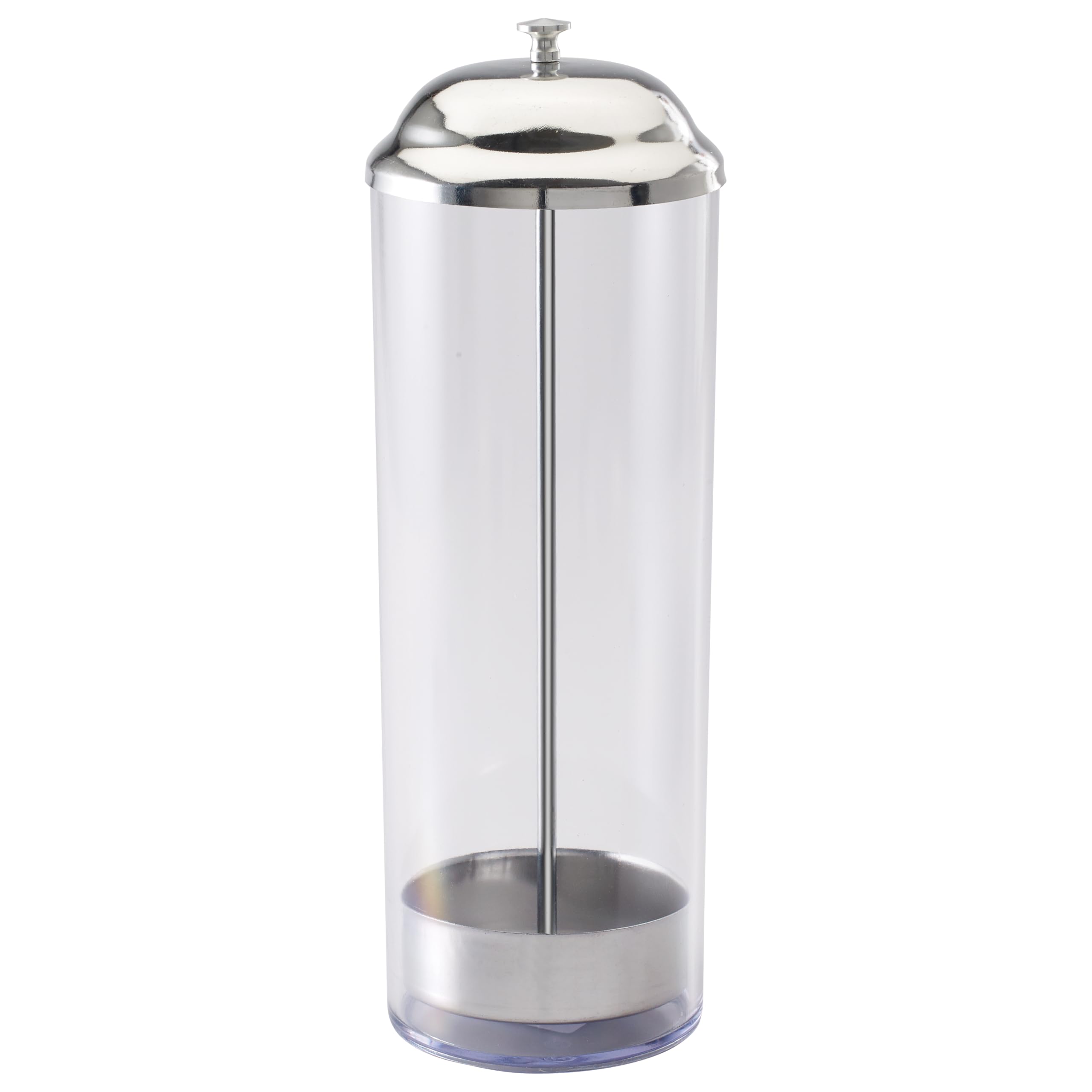 Winco Column Straw Dispenser TableTopDispensers, Medium, Stainless Steel, Clear